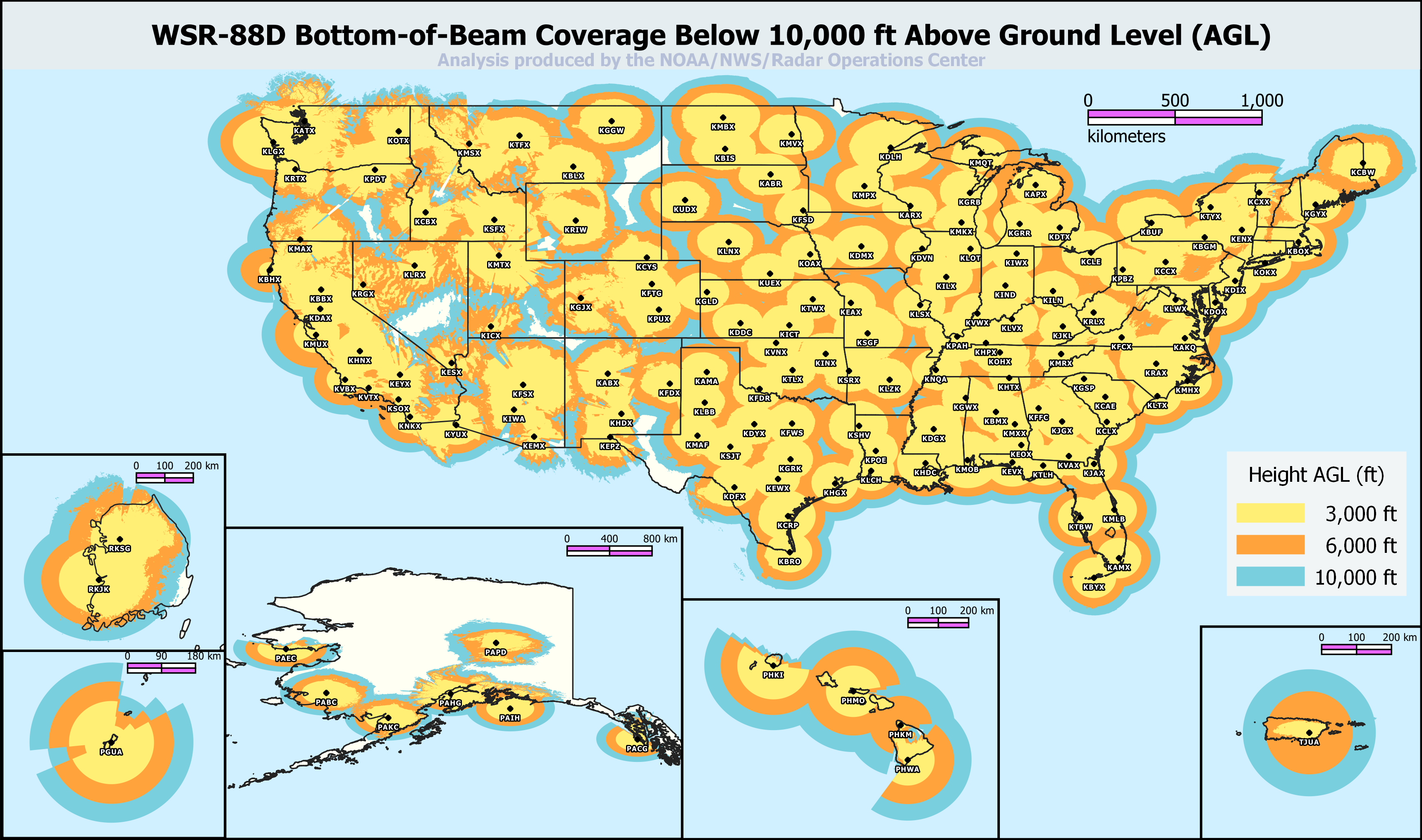 NEXRAD Radar Operations Center - Site ID Location Maps